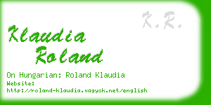klaudia roland business card